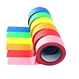 HUAZIZ Set di 6 rotoli di nastri adesivi colorati Washi da 25 mm di larghezza, per decorazioni, washi tape, nastro ...
