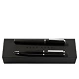 Hugo Boss Set di penne Formation Herringbone Chrome HPBP106B (penna a sfera e penna stilografica) in confezione regalo