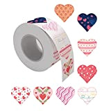 huiouer 500 adesivi a forma di cuore con 8 disegni di etichette per la decorazione di San Valentino