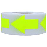 Hybsk - Adesivi fluorescenti a forma di freccia, colore: giallo, 500 etichette per rotolo in totale (giallo fluorescente)