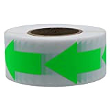 Hybsk - Adesivi fluorescenti a forma di freccia, colore: verde, 500 etichette per rotolo in totale (verde fluorescente)