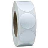 Hybsk Etichette rotonde, adesive, da 25 mm, una confezione contiene 1000 adesivi, color argento metallizzato 1 Roll White