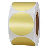 Hybsk - Rotolo di 400 adesivi rotondi dorati (3,8 cm), 1 rotolo, colore: oro