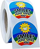 Hycodest Smile Jesus Love You Labels Happy Sun Smiley Face Tag, 500 adesivi, 3,8 cm