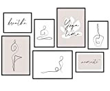 Hyggelig Home Set di poster di alta qualità, 7 immagini da yoga abbinate in elegante set, 3 x DIN A3 ...