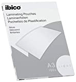Ibico Basics Confezione da 100 Buste per Plastificazione a Caldo, Leggere, con Finitura Lucida, in Formato A3, 303 mm x ...