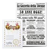 Idea Regalo Compleanno Donna 50 Anni - Giornale La Gazzetta Della 50 Enne - Maxi Biglietto Auguri Originale - Idee ...