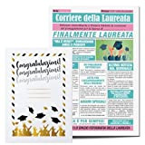 Idea Regalo Laurea Donna Originale - Giornale Il Corriere Della Laureata - Maxi Biglietto di Auguri Laurea Divertente - Idee ...
