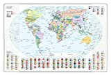 Idena 10447 - Sottomano con due tasche, mappa del mondo, ca. 58,5 x 38,5 cm, pratico accessorio per bambini, giovani ...
