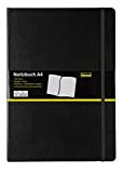Idena 209292 - Quaderno DIN A4, a righe, carta crema, 192 pagine, 80 g/m², copertina rigida nera, 1 pz.