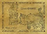 Il Trono di Spade Mappa Antiqua di Westeros E Essos, Vintage Style Cartolina Postale 15x10 cm