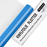 IModeur Vinile adesivo Blu - Vinile plotter adesiva lucida da 10 piedi (30,5 x 305 cm), Pellicola adesiva per Cricut, ...