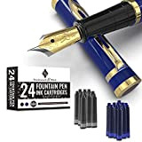 Imperial Blue black section - 24 Pack Ink - Slim Box - Extra Fine Nib