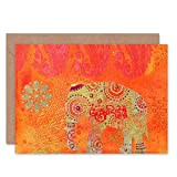Indian Elephant Colourful Greeting Card indiano Elefante Colorato