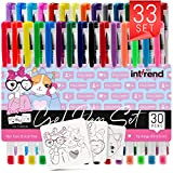 int!rend - Set di 33 penne gel | 30 penne inchiostro gel, 5 pastello, 7 glitter, 4 neon e 8 ...