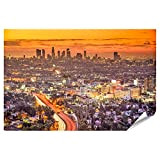 islandburner Poster XXL stampa fotografica Los Angeles paesaggio urbano California USA centro città skyline crepuscolo, immagine premium su carta fotografica, ...