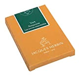 Jacques Herbin 11037JT - Confezione da 7 cartucce grandi, misura internazionale, per penne stilografiche e penne roller, colore: Verde amazone