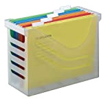 Jalema - Archivio portatile per cartelle sospese Atlanta Silky Touch in polistirene semitrasparente, 5 cartelle sospese incluse, colore: Viola, white
