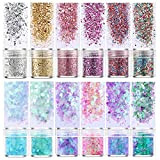 Jatidne Glitter per Resina Epossidica 12 Colori Brillantini per Decorazioni Resina Glitter per Artigianato, Cera Da Fondere Unghie Arte Melma ...
