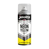 JENOLITE Vernice spray fluorescente giallo fluo – 400 ml – Premium ad alta visibilità multi superficie