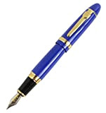 Jinhao 159 grande canna pesante mezzo tallone penna stilografica con clip dorata - blu