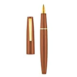 Jinhao 80 penna stilografica in fibra spazzolata, pennino fine con convertitore e piccolo set di penne (clip dorata)