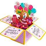 JinSu Biglietto Auguri Compleanno 50 Anni, 3D Pop Up Biglietti d'auguri Compleanno con Busta e Carta Interna Extra, Biglietto di ...