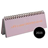 JO & JUDY® Calendario da tavolo 2023 Carmushka "Creating" – Agenda da tavolo in formato orizzontale, rosa/arancione, copertina rigida, 30 ...