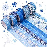 Jodsen 10 Rotoli Natale Washi Tape Set Natalizio Nastro Adesivo Decorativo Blu Adesivo di Carta Giapponese Adesivo Natalizio per Album ...