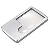 Jojomino Lente d'ingrandimento tascabile a LED con conchiglia color argento 3X 6X