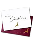Joli Coon Biglietti Natale Merry Christmas - Carta natale con busta rosso