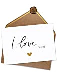 JoliCoon - I love you card with nature envelop and wax seal - Biglietto anniversario - Bigliettino amore
