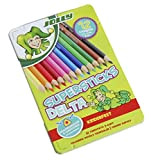 Jolly Superstick Pastelli Colorati DELTA | Pastelli triangolari | resistenti ai bambini e infrangibili | non tossici | 12 pezzi ...