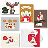 JOYIN 72 pezzi Biglietto Auguri Natale, Collezione di Cartoline Dal Design Animale Auguri Natale con Buste di Festa dal Design ...