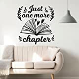 Just One More Chapter Book Quote Kids Wall Decal Reading Library Vinyl Art Stickers Bookstore Girl Boy Bedroom Decoration 39X42 ...