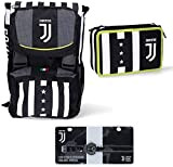 Juventus Schoolpack Winner Forever Zaino Estensibile più Astuccio 3 Zip Completo Di Cancelleria - Orologio Ufficiale Juventus in Omaggio
