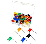 JZK 100 Bandierine puntine bacheca colorate con scatola puntine per sughero puntine da disegno spilli bacheca