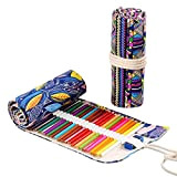 JZK 2 x Astuccio arrotolabile portamatite in tela custodia portapenne con 72 posti per matite colorate pennarelli borsa porta matite ...