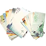 Kaimeilai Carta da lettere, 64 fogli di carta da lettere con 32 fogli di buste, stile vintage, motivo floreale cinese, ...
