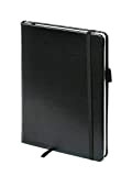 Kalpa A5 Notebook Planner in ecopelle con nastro elastico, carta bianca 80 GSM - Nero