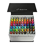 Karin Mega Box Brush Marker Pro brushpens su base d' acqua ideale per colorare, disegnare e lettering a mano multicolore, ...