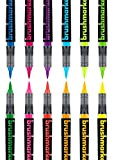 KARIN Neon Colors - 12 Pennarelli Pro con colori al neon in corpo trasparente e sistema a inchiostro libero, 2,4 ...
