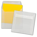 Karten und Co. - Buste quadrate, 160 x 160 mm, 92 g/m2, chiusura adesiva, colore bianco trasparente 25 Umschläge trasparente