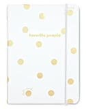 Kate Spade New York Address Book with A-Z Tabs, White Leatherette Telephone Book Includes Birthday/Anniversary Calendar and 146 Contact Pages, ...
