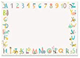 KAWAI-KAMI Sottomano da scrivania per bambini – ABC, numeri, animali XXL Blocco colorare A2 Block strappare Tappetino pittura ragazze, ragazzi, ...