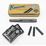 Kaweco Al Sport - Penna stilografica, pennino di spessore M, con 12 cartucce in omaggio, colore: antracite