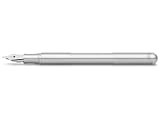 Kaweco SUPRA - Penna stilografica in acciaio, con pennino in acciaio di alta qualità, con scatola in metallo retrò, lunghezza ...