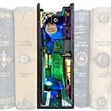 KFGJ Fermalibri Legno Vintage, modellismo Libro Angolo con Luce a LED, casa delle Bambole Fermalibri in Legno, Miniature Paesaggio per ...