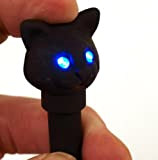 Kikkerland penna a sfera gatto con luce LED e Sound, nero, 1 pezzo