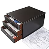 KINGFOM Archivio da scrivania per ufficio in legno struttura organizer per documenti contenitore portaoggetti di Kingfom™ Contemporaneo style B brown